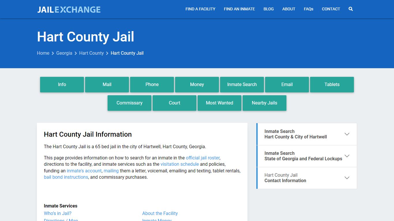 Hart County Jail, GA Inmate Search, Information